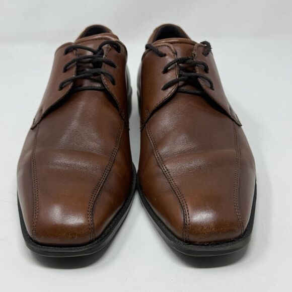 Ecco Edinburgh Derby Oxford Shoes Mens 9 - 9.5 EU 43 Brown Leather Bicycle Toe - Picture 6 of 16